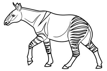 coloring page line art the okapi black vector © ofel