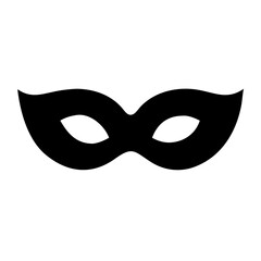 Carnival mask black silhouette vector icon