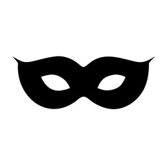 Carnival mask black silhouette vector icon