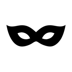 Carnival mask black silhouette vector icon