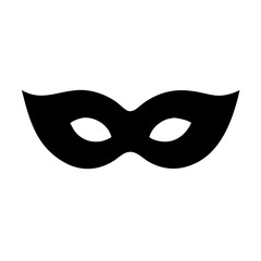 Carnival mask black silhouette vector icon