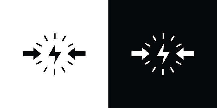 Conflict icons. minimal single flat icon for application in black and white
