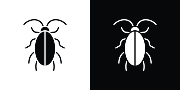 Cockroach icons. minimal single flat icon for application in black and white