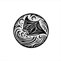 Manta ray isolated on white background