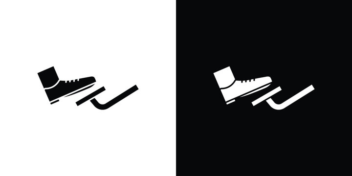 car pedal icons. minimal single flat icon for application in black and white