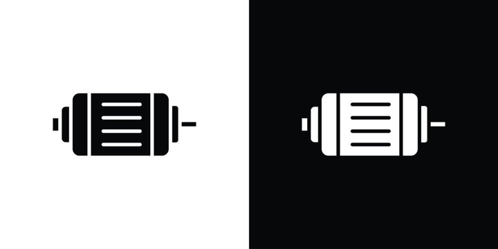 Car alternator icons. minimal single flat icon for application in black and white