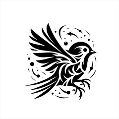 Obraz premium Flying sparrow isolated on white background