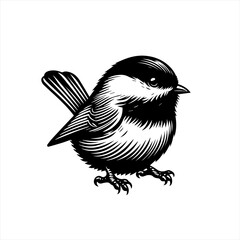 Obraz premium Chickadee isolated on white background