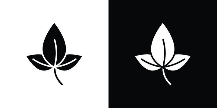 Basil icons. minimal single flat icon for application in black and white