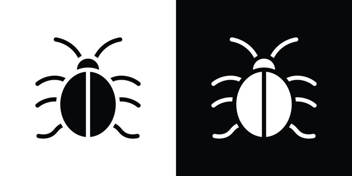Bedbug icons. minimal single flat icon for application in black and white