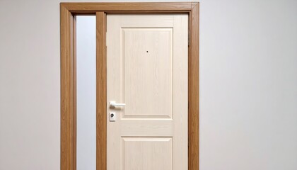 Obraz premium Light beige door with a small window