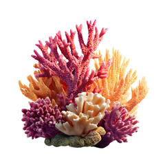Colorful Corals isolated on white or transparent background