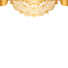 Fototapeta premium luxury ethnic golden mandala for indian wedding invitation card template design 