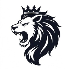 Fototapeta premium monocrome lion head vector