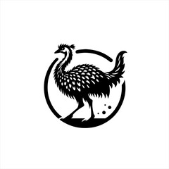 Fototapeta premium Emu in a circle isolated