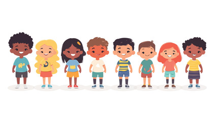 Diverse group of cheerful young children