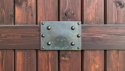 Old metal door, Image of a dark, rich wooden wall made of polished planks