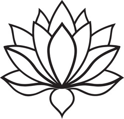  Lotus line art  icon illustration