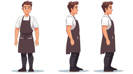 Professional Hairdresser Man in Apron Illustration