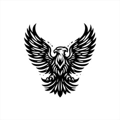 Obraz premium A majestic eagle with spread wings isolated on white background