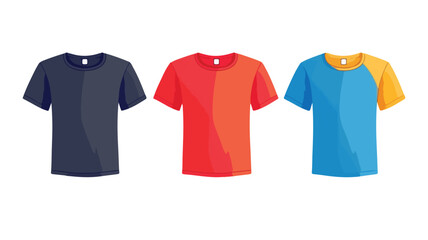 Blank Coloured T-shirts Template Set for Professional Designers and Projects