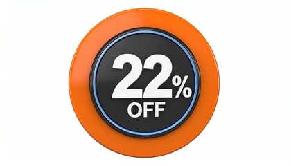 Orange circle with 22% off