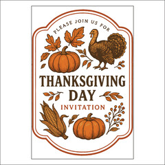 Thanksgiving Day Invitation Card Design