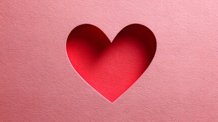 Obraz premium Pink Heart Shaped Paper Cutout with Empty Space for Design Elements