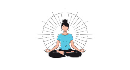 Calm mind practicing meditation yoga pose peaceful inner harmony serenity tranquil breathing exercises