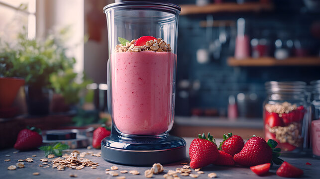 licuado malteada o batido de fresa con avena deliciosa y natural para una alimentacion saludable y rica desayunos organicos frescos 