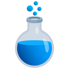 Bubbling Blue Potion Lab Flask 3D Icon