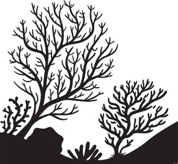 set of black and white flowers