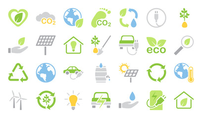 A set of environment ecology themed icons

