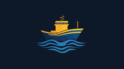 Obraz premium Professional Blue and Yellow Shipping Services Logo Design for Creative Projects