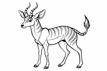 coloring page line art the pronghorn black vector