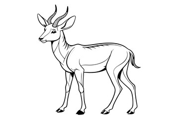 coloring page line art the pronghorn black vector