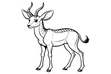 coloring page line art the pronghorn black vector