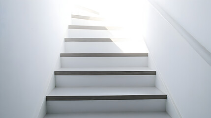 escaleras rectas blancas minimalistas modernas en una casa o en oficina 