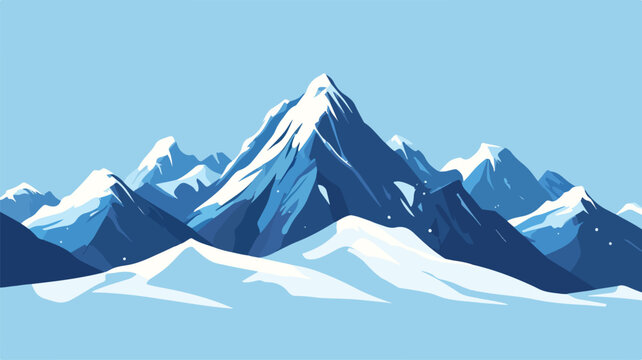 Snow Capped Mountain Range Panoramic View: A Breath-Taking Natural Landscape