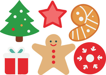 Naklejka premium A delightful assortment of decorated christmas cookies and festive treats for holiday celebrations