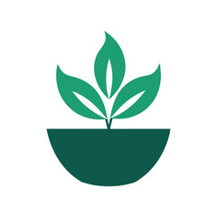 elegant plant bowl vector art