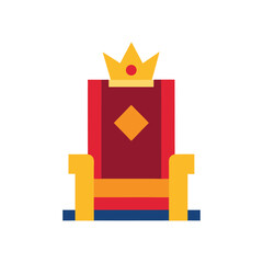 throne with crown vector art