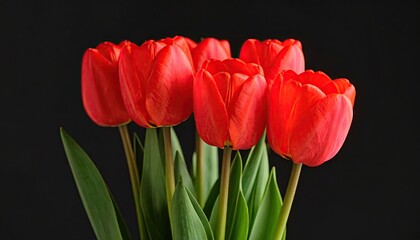 Close-up of vibrant red tulips (1)
