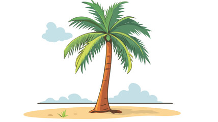 Obraz premium Simple Palm Tree Coloring Page Vector Cartoon Design