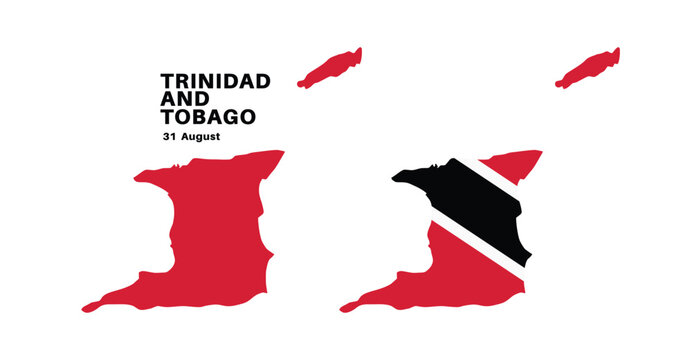 trinidad and tobago flag and map set. trinidad and tobago flag in official colors and proportions., map - Powered by Adobe