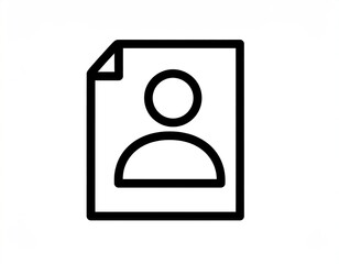 Simple icon of a document with a person profile