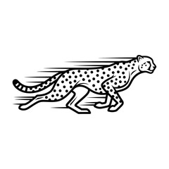 Obraz premium Cheetah sprinting in motion against a simple white background 