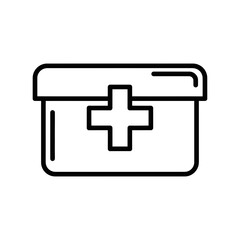 Obraz premium First Aid Kit Icon in Simple Line Art Style 