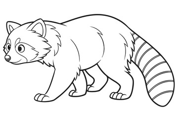 coloring page line art the red panda black vector