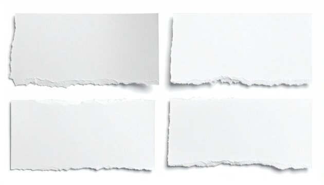Four blank ripped pieces of paper